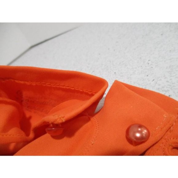 *Vintage Retro Orange Crescendoe Caresse Nylon Button Wrist Fashion Gloves - Picture 2 of 5